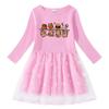 Korean Style Children's Princess Dress with Stars, Rainbow Sequins, Mesh Pleats, Short/Long Sleeves for Spring, Summer, Autumn