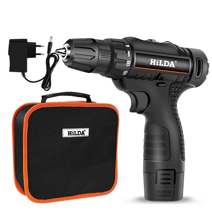 

Беспроводная электрическая отвертка и ударная дрель HiLDA 12 В — бытовой инструмент с питанием от литиевой батареи для сверления и зарядки