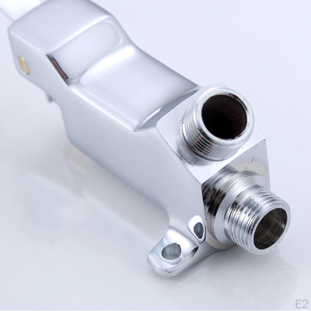 Floor Mount Single Brass Pedal Valve, Polished Chrome, Foot Water Valve for Faucet