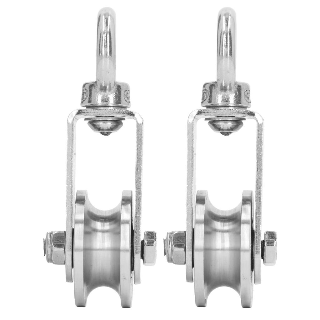 2 Stück Kabelrollen 360 Grad Drehung Edelstahl Umlenkrolle Eingebaute Doppellager