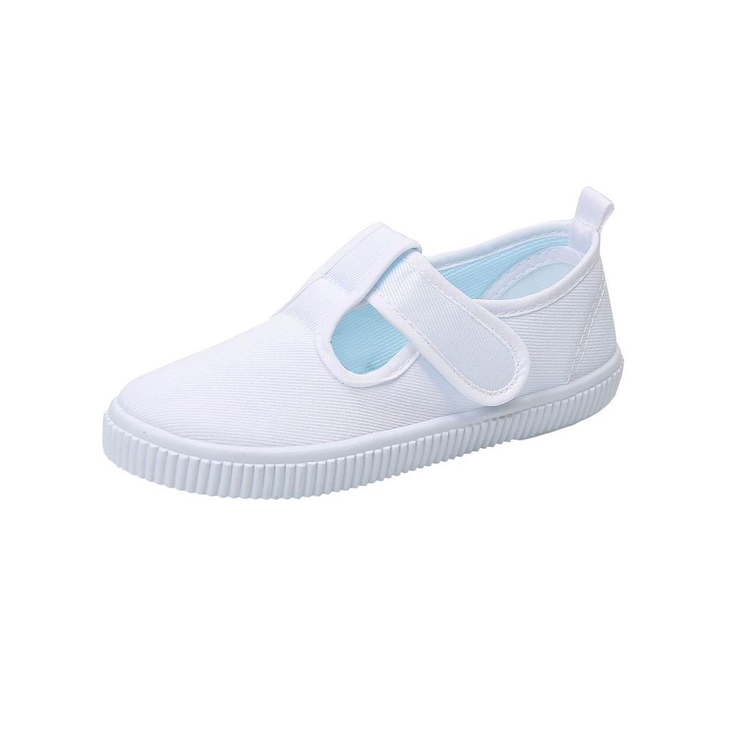 New children's indoor canvas shoes, non-slip soft-soled dance shoes, comfortable and wear-resistant little white shoes, the same for men and women