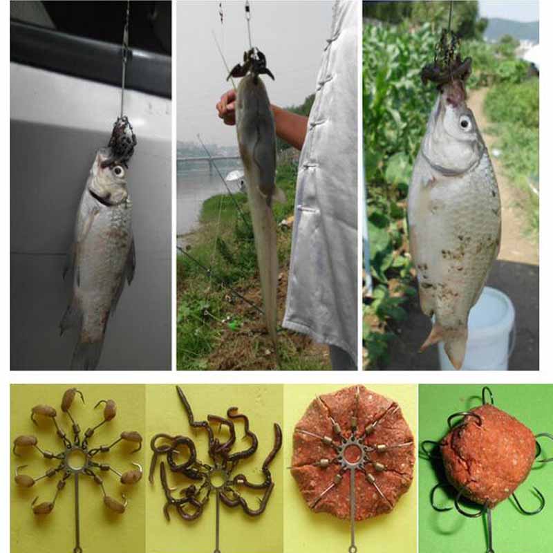 Carp Bait Fishhooks High Carbon Steel Sharp Explosion Hook Tackle Jig Hooks Set Carp Fishing Multi Hook Accessories #6 #8 With Hose Carbon Steel