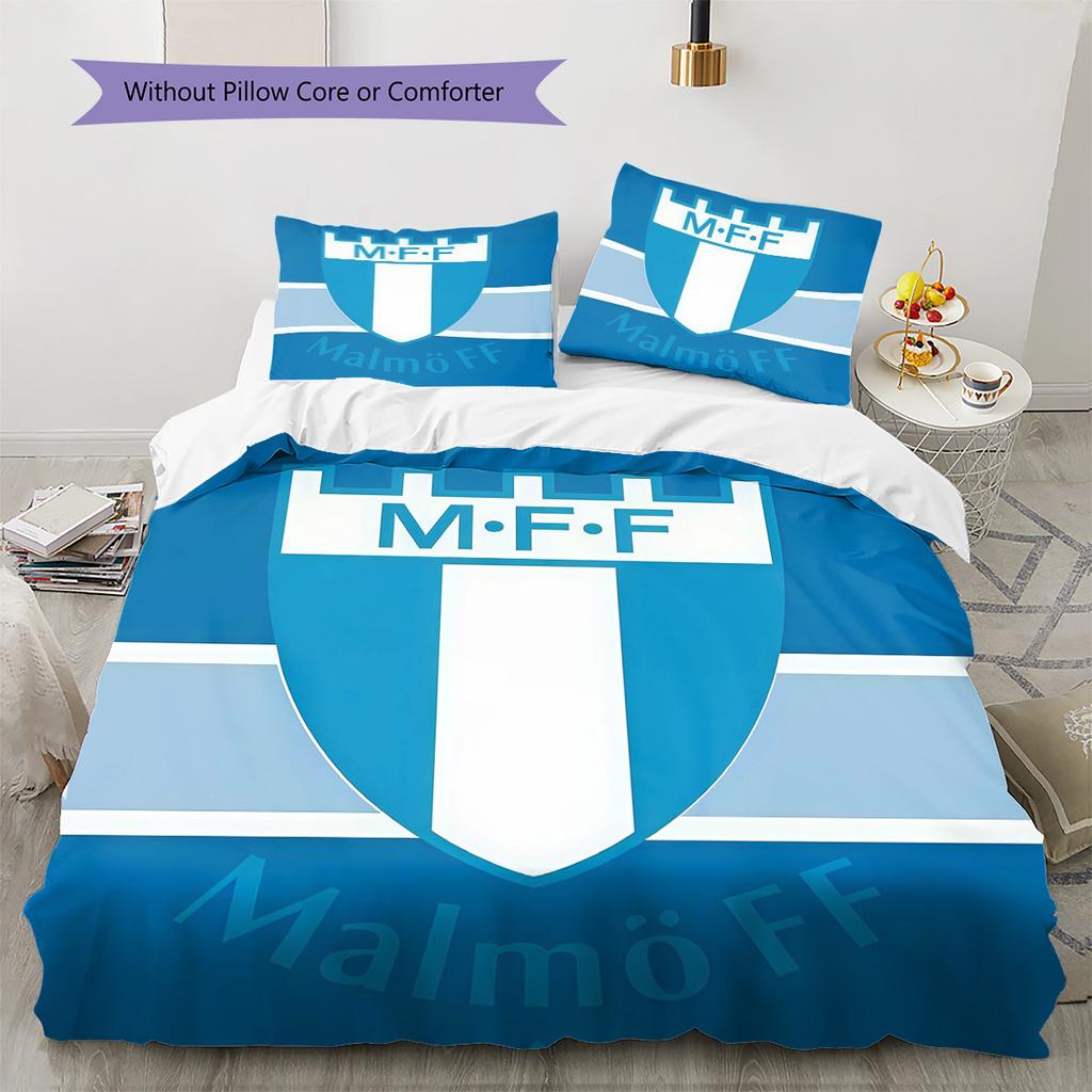 Malmö FF Pattern Bedding Quilt Set Quilt Cover Pillowcase Home Decoration Birthday Gift (1 * duvet cover + 2 * pillowcase, without core)