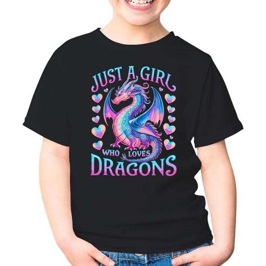 Just A Girl Who Loves Dragons Cute Dragon Kids Shirt Gift for Girl Boy XXXXXL разноцветный