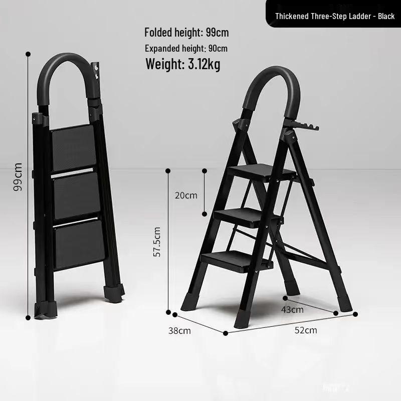 Portable Multi-Functional Four-Step Folding Step Ladder for Indoor Use