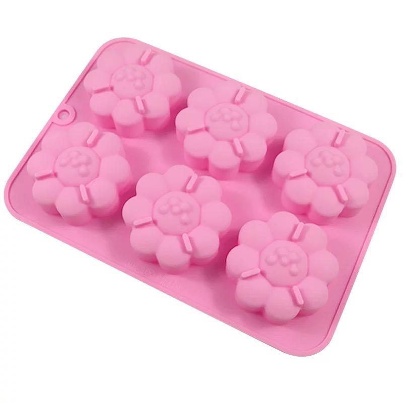 6 even Flower Silicone Baking Mold 3D Pudding Molds Cupcake Pan Cake DIY Muffin Kitchen Tools