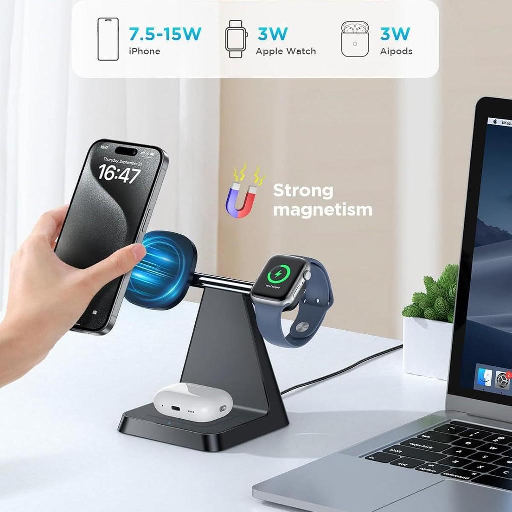 15W Magnetic Magsafe Wireless Charger for iPhone 12-16, QI2-Compatible