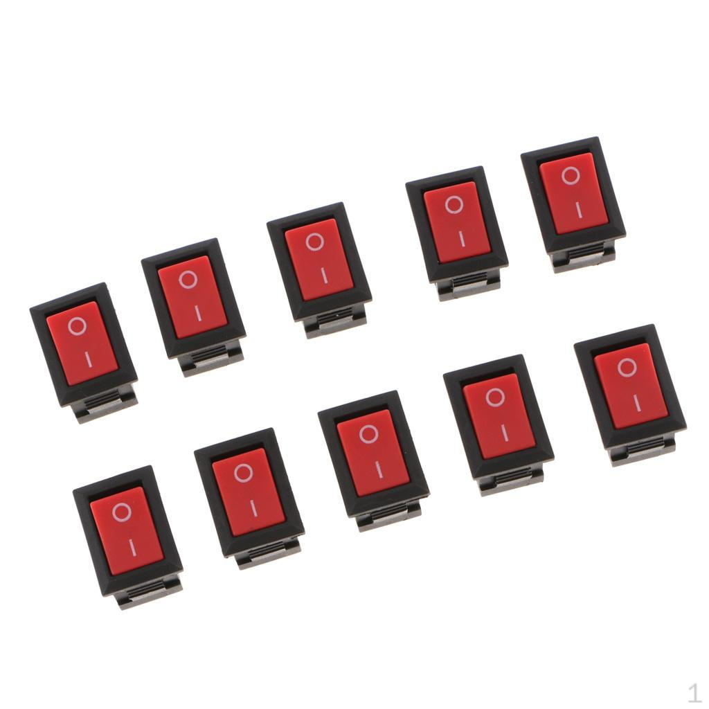 

10 шт. 250 В 6 А 10 А Автомобильный кулисный тумблер Клемма Красный/