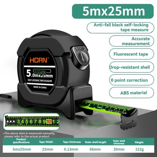5/7.5/10M Metric Measuring Tape Self Locking Fluorescent Steel Tape Measure High Precision Wear-resistant Ruler Measuring Tools