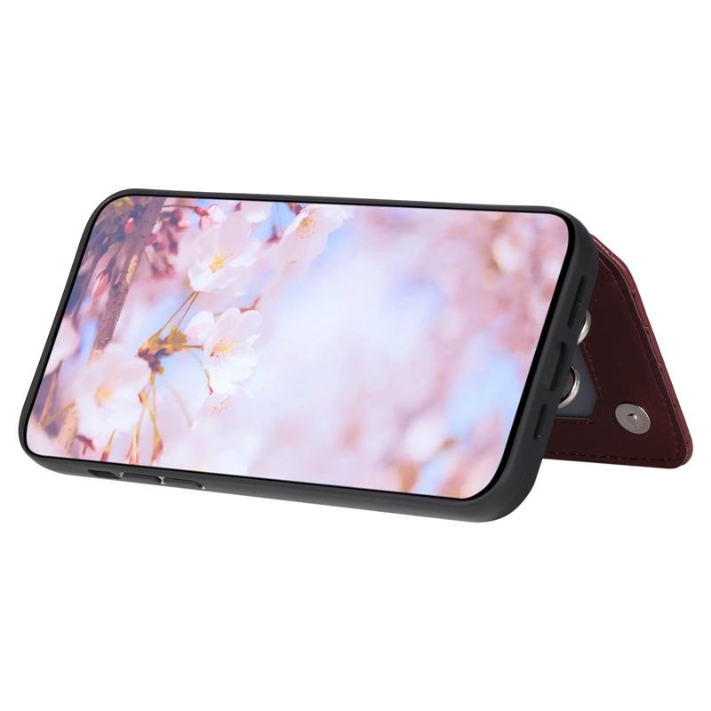 Capa tipo carteira com compartimentos para cartões xadrez de luxo para Samsung A13 A14 A52 A53 A54 S23 S22 S21 iPhone 14 13 12 11 PU com fivela magnética e alça de mão