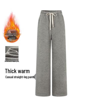 FivePlus Women's Wool-Silk Blend Straight-Leg Casual Pants