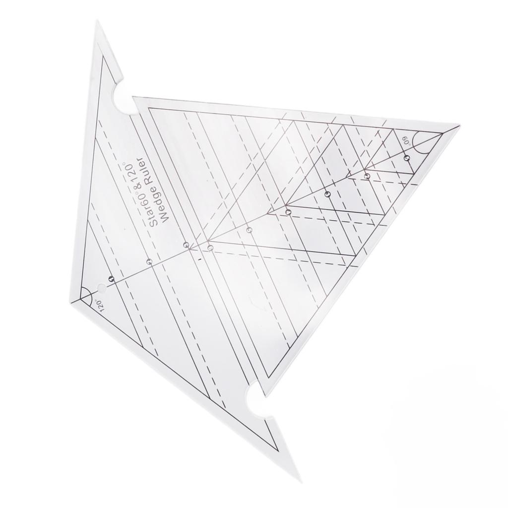 Nähkeil Lineal 60 Grad und 120 Grad Acryl Transparent Präzise Skala Wiederverwendbar Quilten