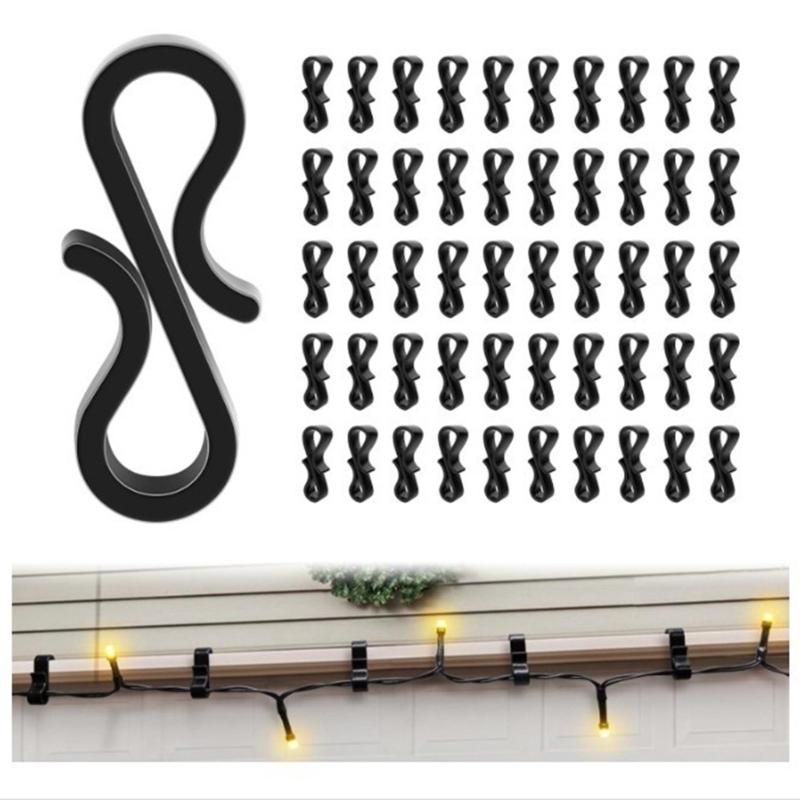 Pack of 120 Plastic Gutter Hook for Hanging Christmas Light and Decorations Securely In Any Weather Conditions