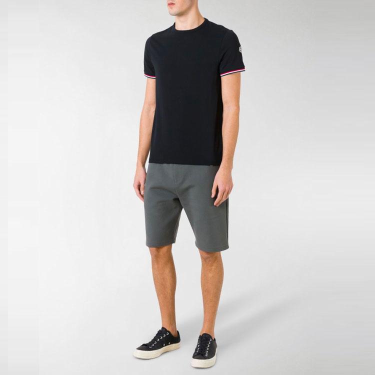 Moncler SS21 Logo Patch Short Sleeve T-Shirt Men Tops Black 801990087296999