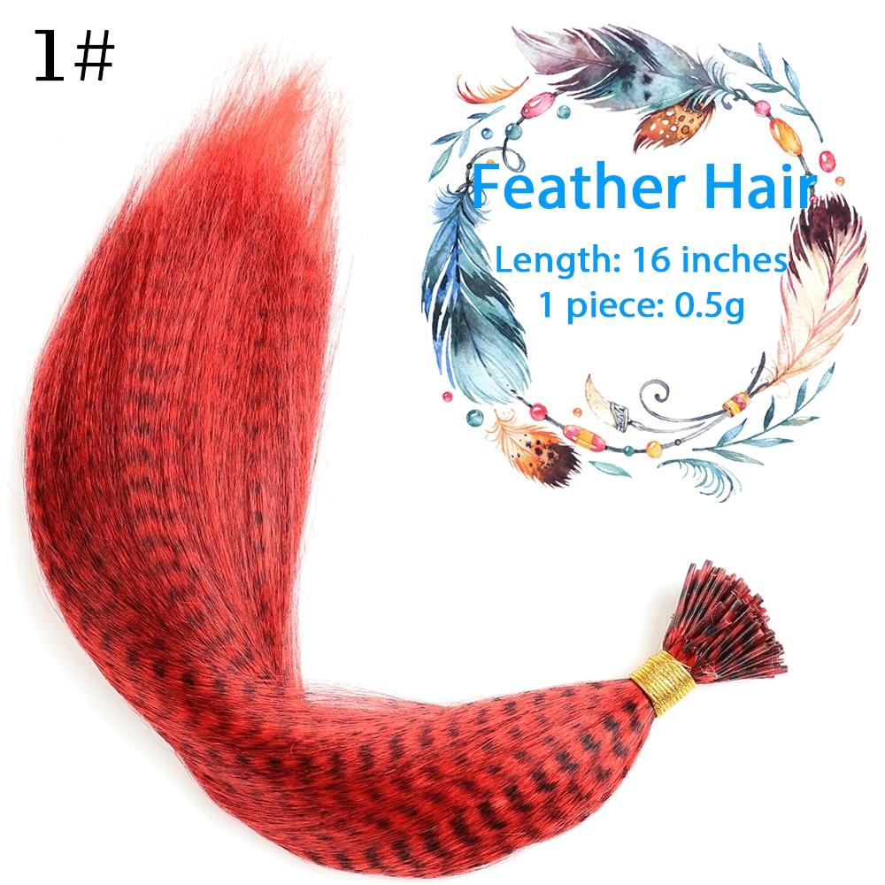 

10 шт. цветные пряди синтетические волосы для наращивания ложная радуга накладные поддельные окрашивающие перья для волос