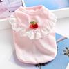 Pet Sleeveless Shirt Spring Summer Lace Ruffle Embroidery Cherry Small Breed Dogs Cats Clothes Breathable Pet Costume Outfit Apparel