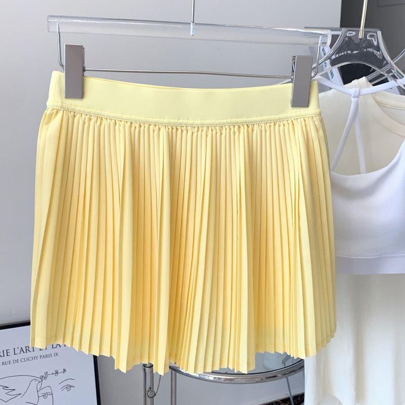 Sports Skirt 2025 Spring and Summer New Fake Two-Piece Fashion Tape Quick-Drying Breathable Tennis Pleated Skirt