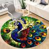 1pc Peacock StainedGlass Office Round Area Rug, Under Office Chairs Bedroom Living Room Home Decor, Room Deco