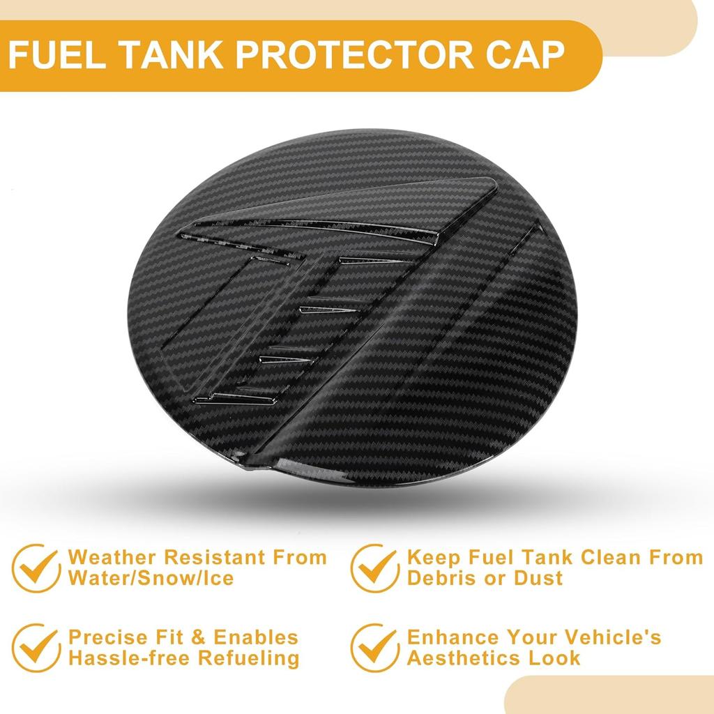 Fuel Tank Door Cap for Hyundai Elantra 2021-2025 Fuel Filler Flap Cover Adhesive Type Carbon Fiber Black ABS Fuel Filler Door Gas Cap