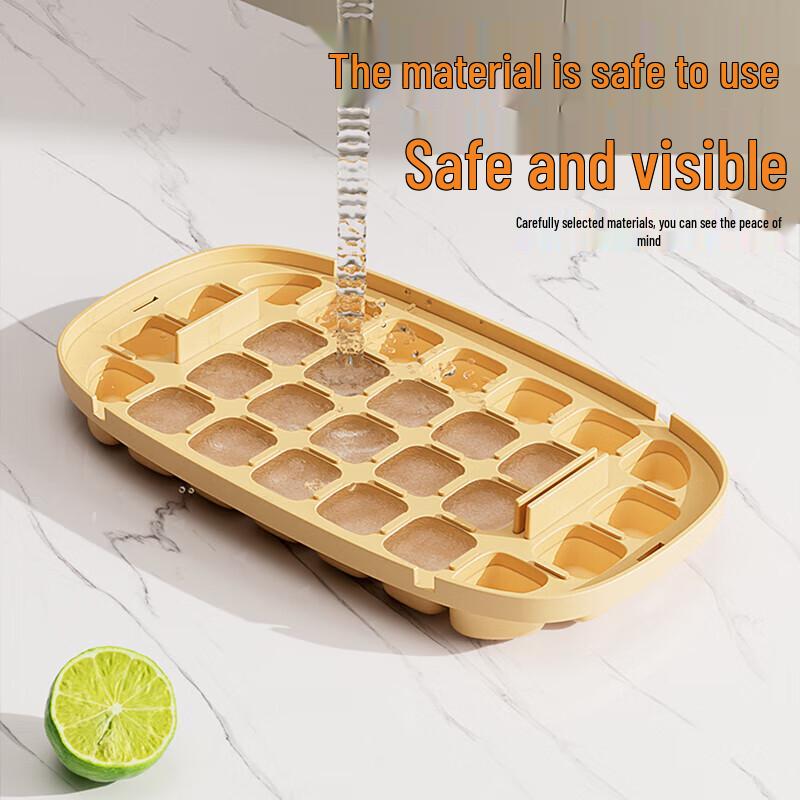 Press-Type Double-Layer Ice Cube Tray with Storage Bin