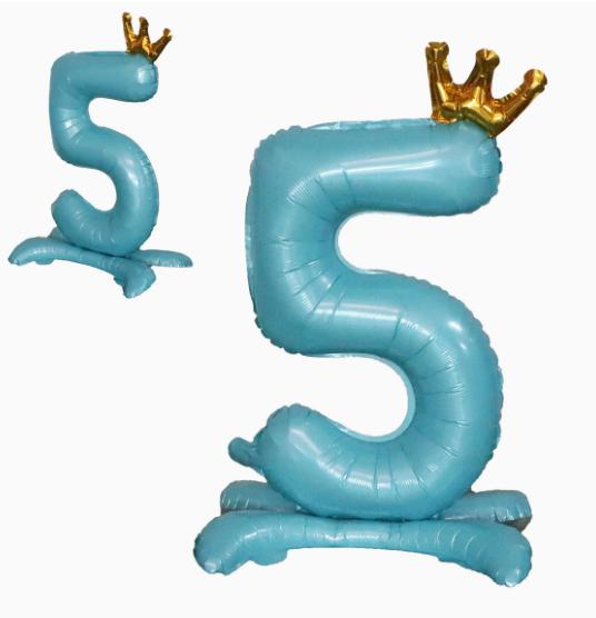 Blue Standing Number Foil for Birthday Party Decoration, Large Aluminum Mylar