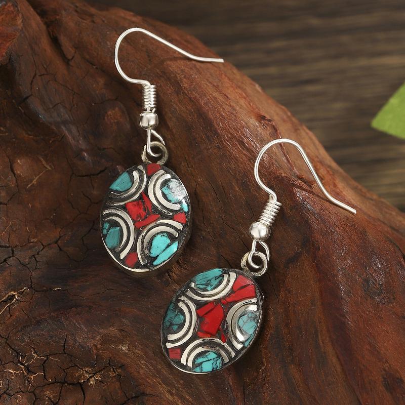 Retro Earrings For Women Nepalese Exotic  Earrings Vintage Ethnic Style Luxury Jewelry Mysterious Blessing Handmade Gift