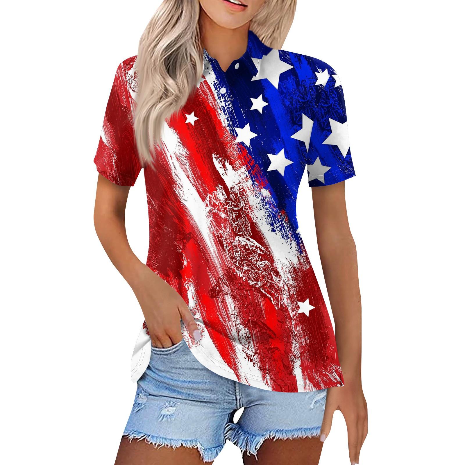 

Жіноча модна повсякденна сорочка з принтом і короткими рукавами, жіночі топи на ґудзиках XXL синій