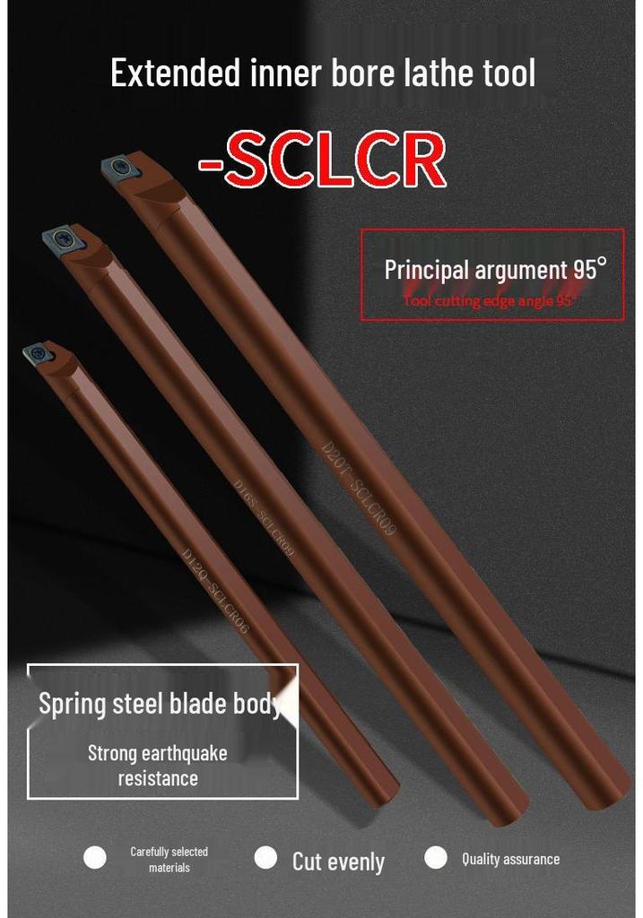 CNC 95° Spring Steel Internal Hole Lathe Tool, D20S-SCLCR09 Boring Bar Holder, 250/300/400 Tool Holders