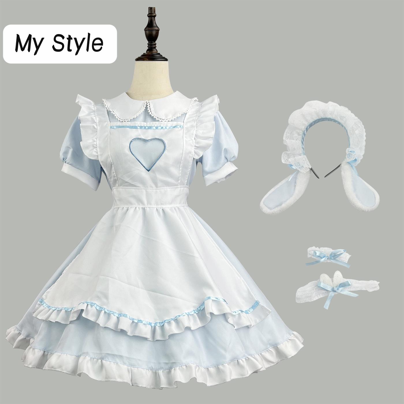 

2023 сексуальный женский наряд горничной, длинное платье в стиле аниме, платье-фартук, платья Лолиты, мужской костюм кафе, карнавальный костюм, платье Лолиты