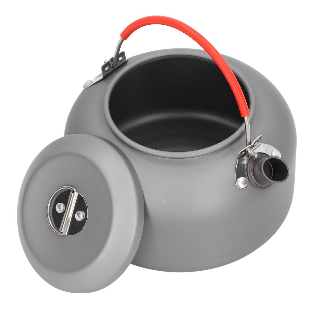 Campingkochkessel 1,4L Lebensmittelgeeignetes Metall Verbrühschutzgriff Verschleißfest Tragbare Camp-Kaffeekanne für