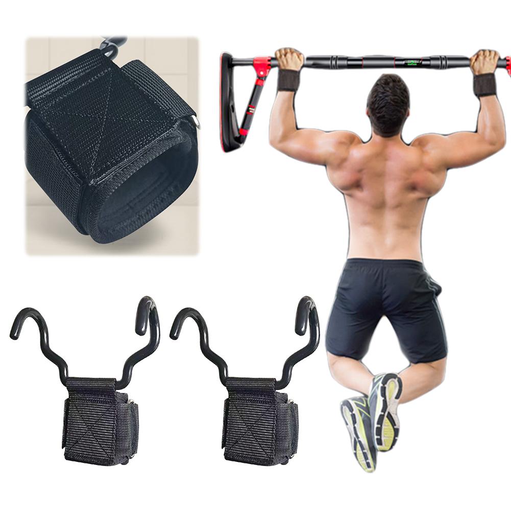 Weight Lifting Hooks Weight Lifting Grips Non Slip Pull Up Straps Adjustable Powerlifting Support Hooks Straps for Bodybuilding