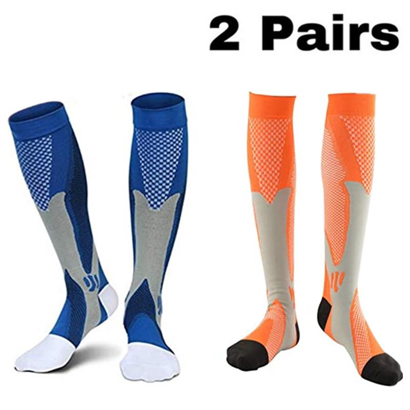 2/3/4 Pairs Running Men Compression Socks Fit Varicose Veins Football Soccer Stockings 30 Mmhg Atheletic Men Women Sports Socks