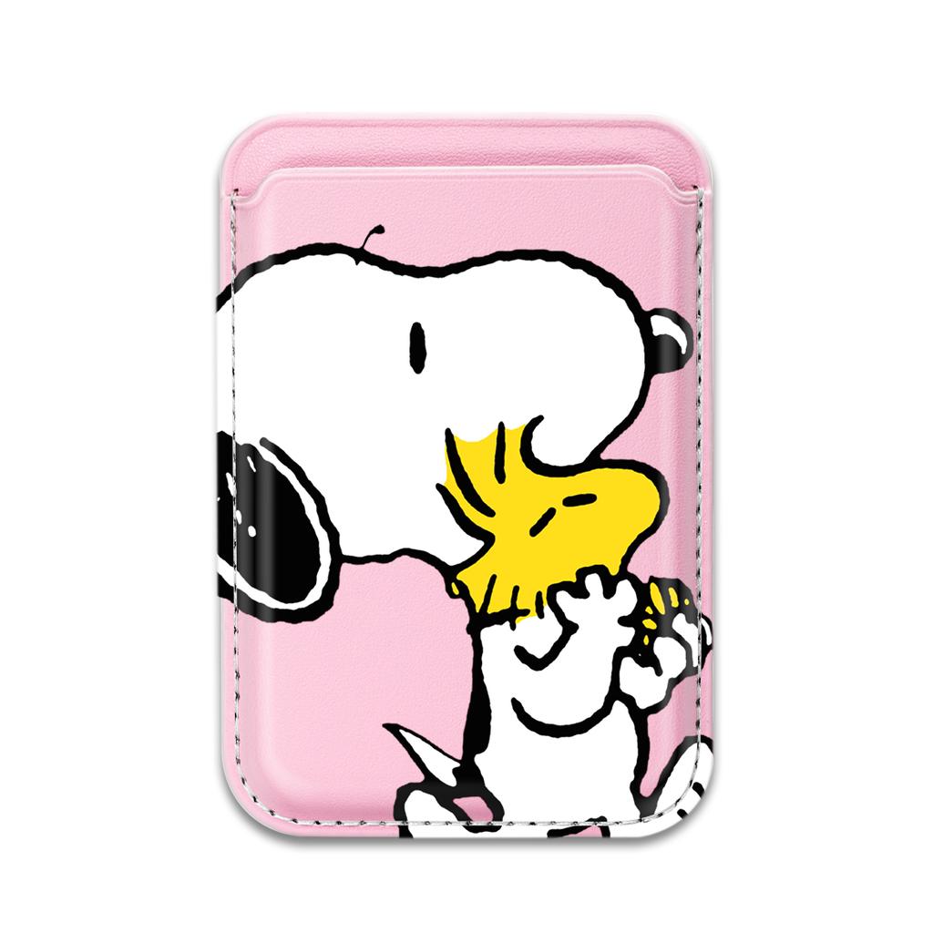 Cute Cartoon Snoopy Peanut Magsafe Wallet Case Leather Magnetic Card Case For iPhone 15 16 14Pro Max Funny Magnetic Snoopy Card