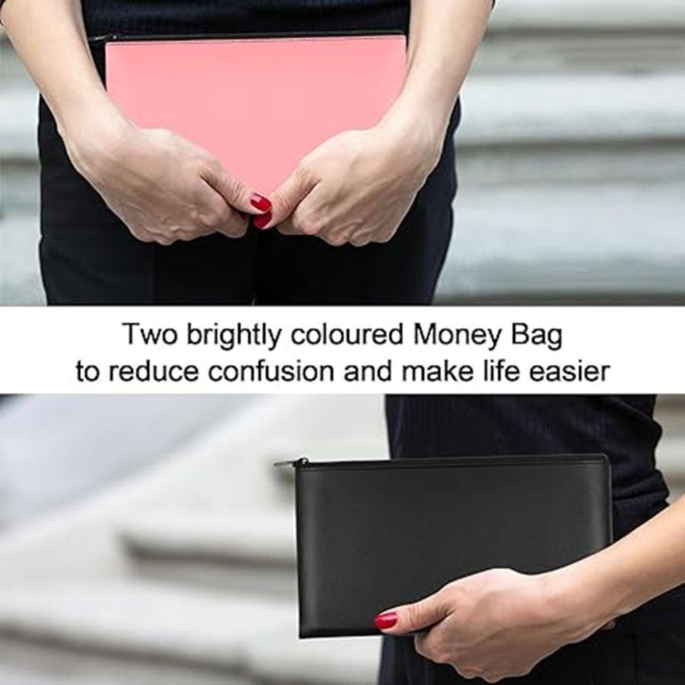 Small Compact Pu Bill Bag PU Leather Money Pouch Wallet Cash Deposit Bag  Utility Pouch