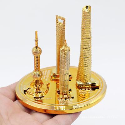 Shanghai Landmark Building Model: Oriental Pearl Tower, World Financial Center, Jin Mao Tower - Metal Creative Handicraft