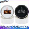 52mm Voltmeter Universal Electrical Car Truck 8-16V 18-32V 9-32V with Red Backlight 12V 24V for Car Boat