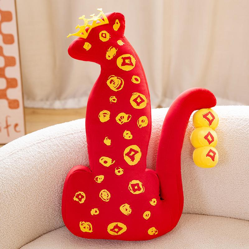 Leopard Print Plush Pillow: Luxury Lumbar, Sofa  & Car Cushion 62*42*15cm красный/леопардовый