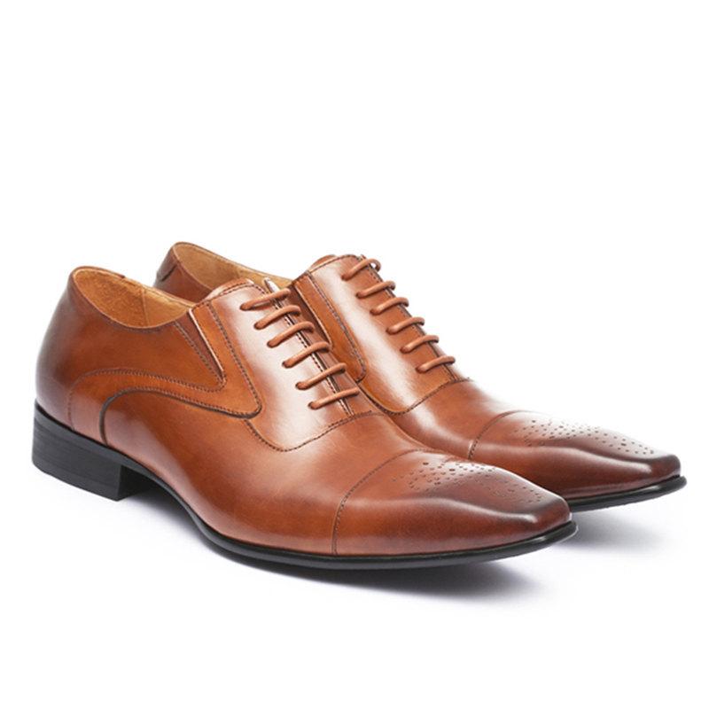 2025 Nouvelles Chaussures de Ville pour Hommes Fait Main Cuir PU Homme Oxford Italien Classique Vintage Lacets Chaussures Brogue pour Hommes Oxford Taille 38-48