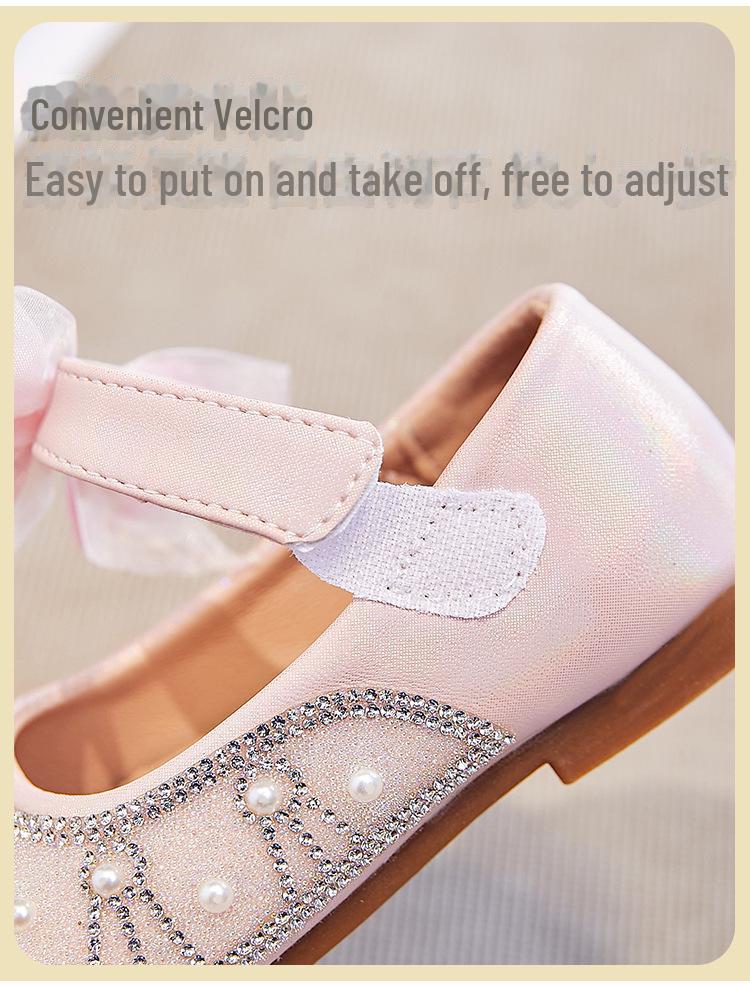 Mädchen Glitzernde Strass Mesh Schleife Prinzessin Schuhe - Frühjahr 2025 Kollektion