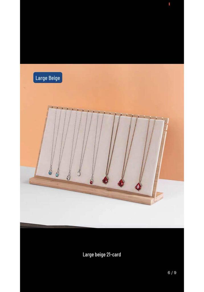 Large Bamboo Wood Necklace Display Stand for Jewelry and Pendants