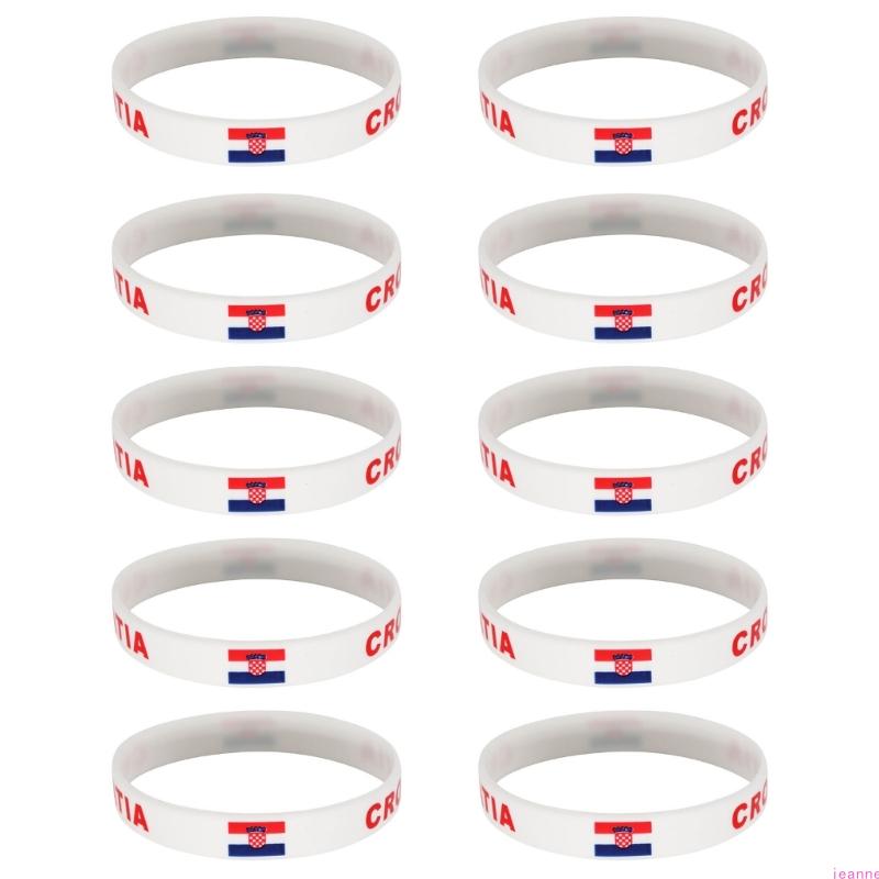 10Pcs/set Soft Elastic 2026 Sports Event Fan Bracelets Showcasing International Team Color Great For Collector