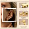 Bobisty 21 STK Flache Ohrstecker für Damen Chirurgenstahl Ohrringe 14K Vergoldet Stecker Creolen Stapelbar Knorpel Helix Piercing St