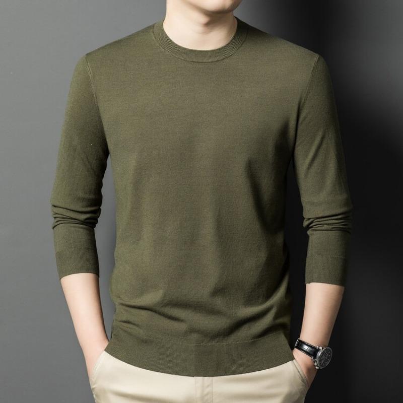Men S Long Sleeve Knit Sweater Wool Blend Casual Winter Warm Pullover
