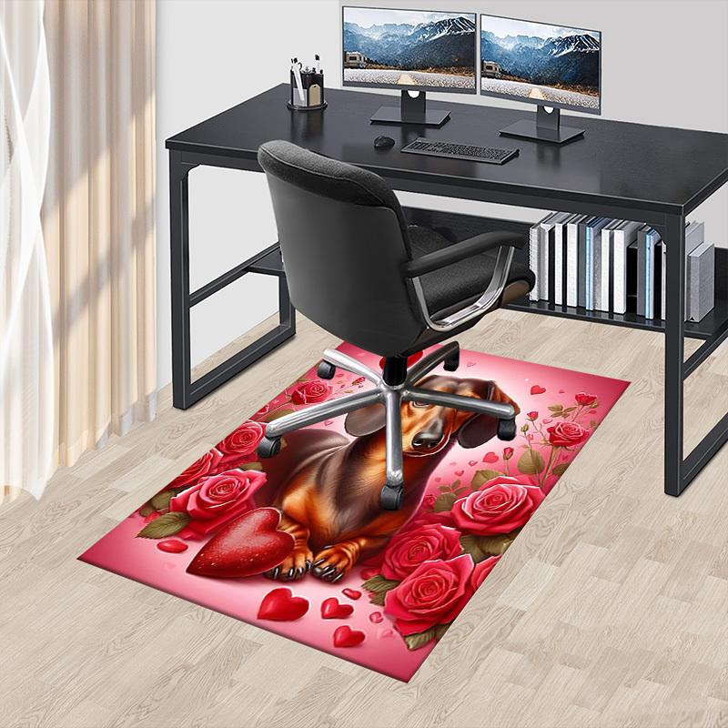 1PC Dachshund Hearts Extra Large Non Slip Floor carpet, Office, family, bedroom Large Area Rug Indoor Rugs, Vibrant Colors
