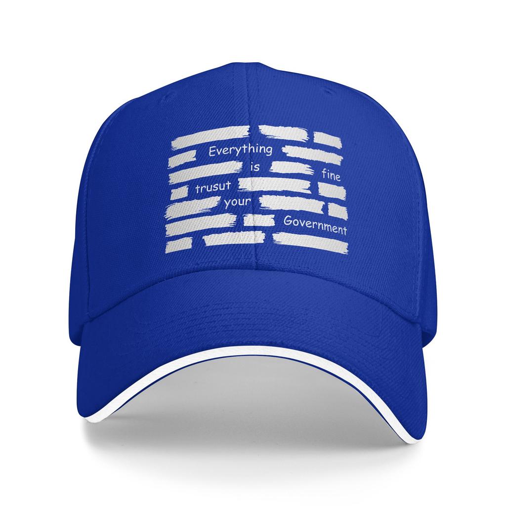 Everything Is Fine Trust Your Government Sandwich Hats Unisex ,Hip-Hop,Baseball Cap Sayings Hats Adjustable Racing Cap Summer