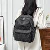 Schoolbag Middle school student schoolbag women's large-capacity new fashion retro denim highlight backpack Japanese leisure travel backpack