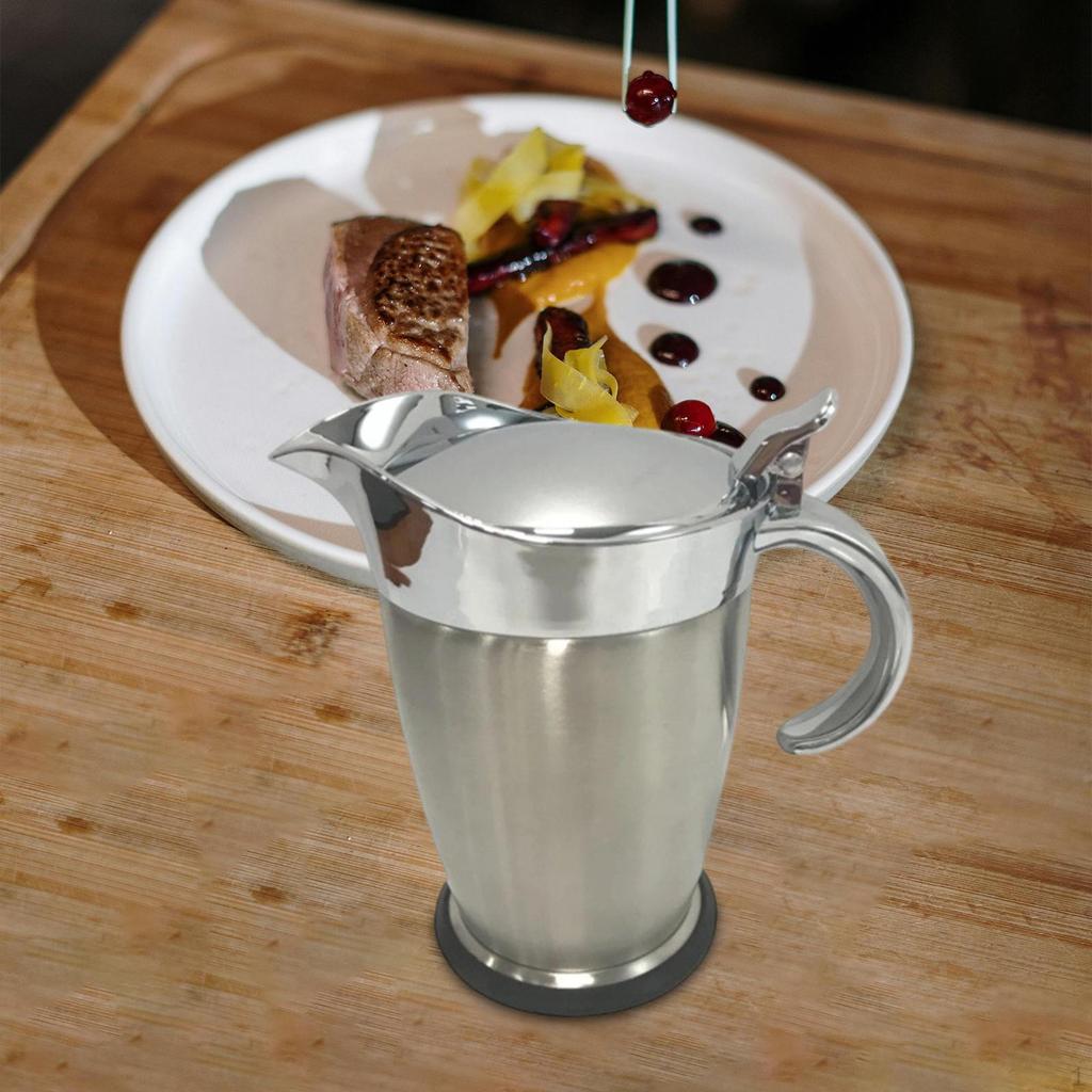 Stainless Steel Sauce Jug Pitcher Versatile Dispenser Thermal Gravy Pot for Kitchen Snack