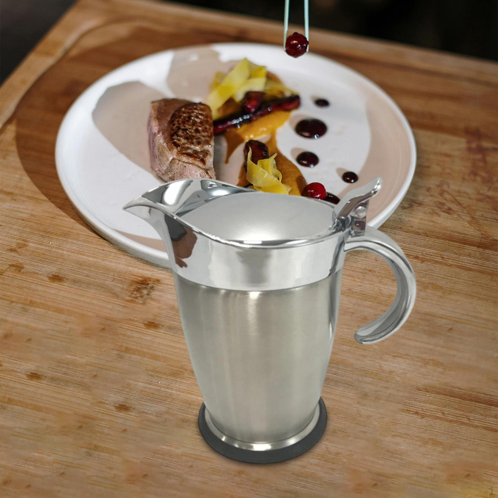 

Соусник из нержавеющей стали, кувшин, универсальный диспенсер, термо-соусник для кухни, закусок