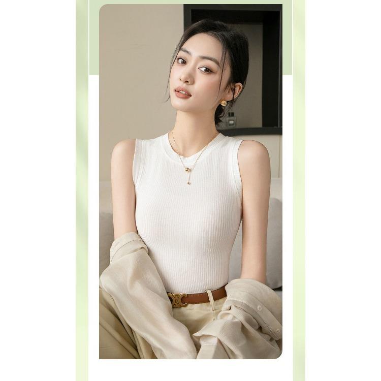 Slim Fit Damen Basic Tanktop mit Rundhalsausschnitt, atmungsaktiv, weich, hautfreundlich, als Schicht oder Oberbekleidung