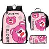 Strawberry Bear School Bag High Definition Printing Multi-Function Oxford Lightweight Backpack